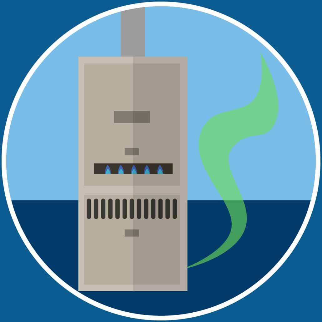 The smell of gas from the package